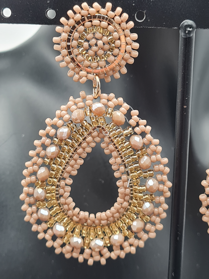 Sweet7 Ohrringe, Ohrhänger Orient Princess, Beige, Tropfenform