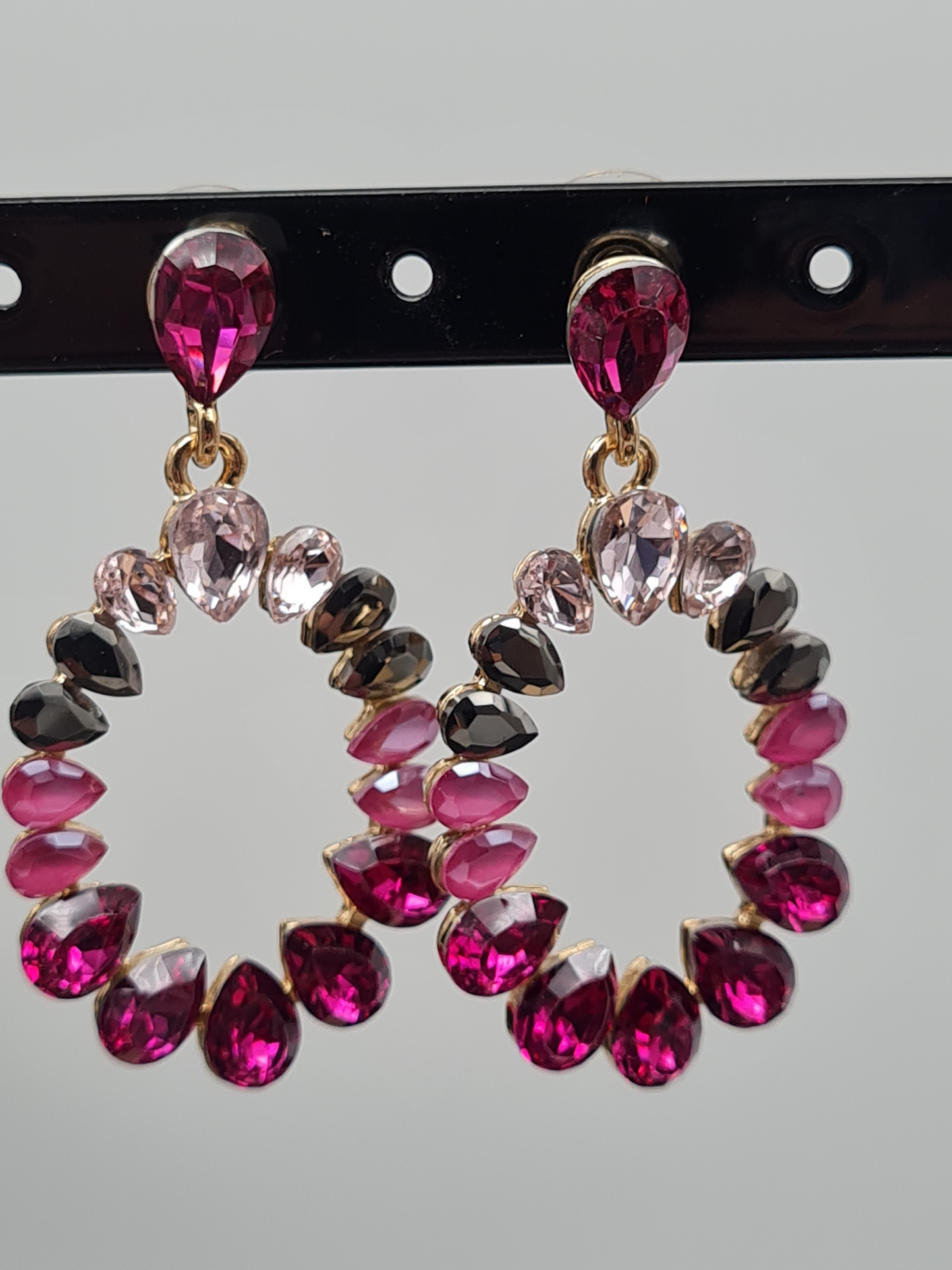 Sweet7 Ohrringe, Ohrhänger Oval in Pink-töne