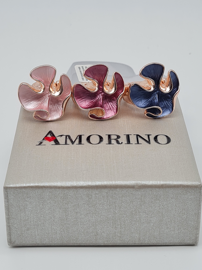 Amorino Ring, ELASTISCHER RING MIT EMAILLIERTEM VOLANT in verschiedene Farben