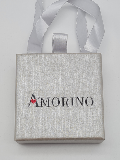 Amorino Ring, Elastischer Ring mit Emailliertem Volant, Zigzag  Blau und Braun