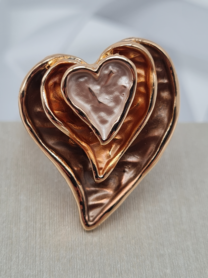 Amorino Ring, Elastischer Ring mit Emailliertem Volant, Herzen