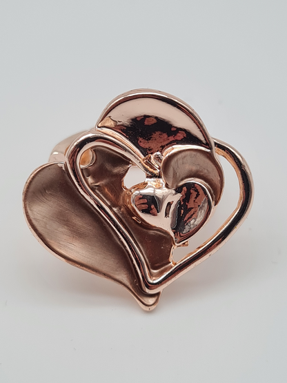 Amorino Ring, Elastischer Ring mit Emailliertem Volant, Herzen