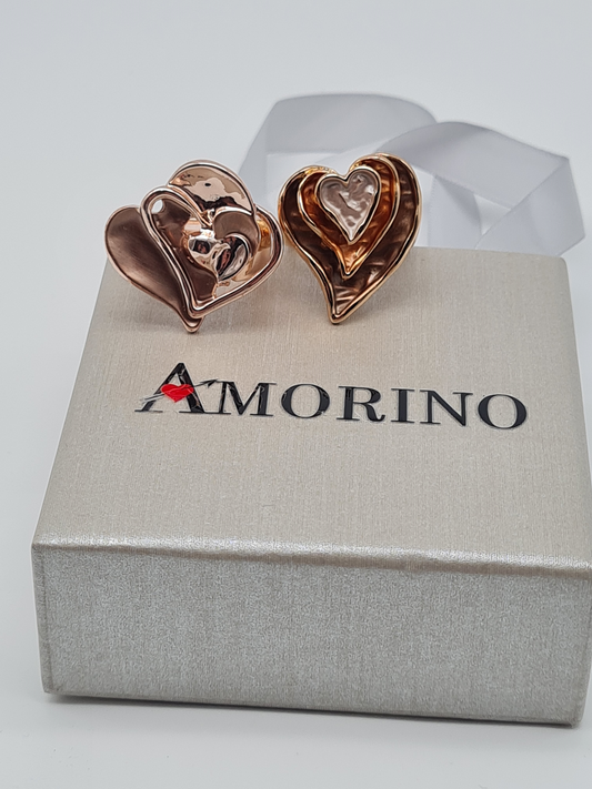 Amorino Ring, Elastischer Ring mit Emailliertem Volant, Herzen