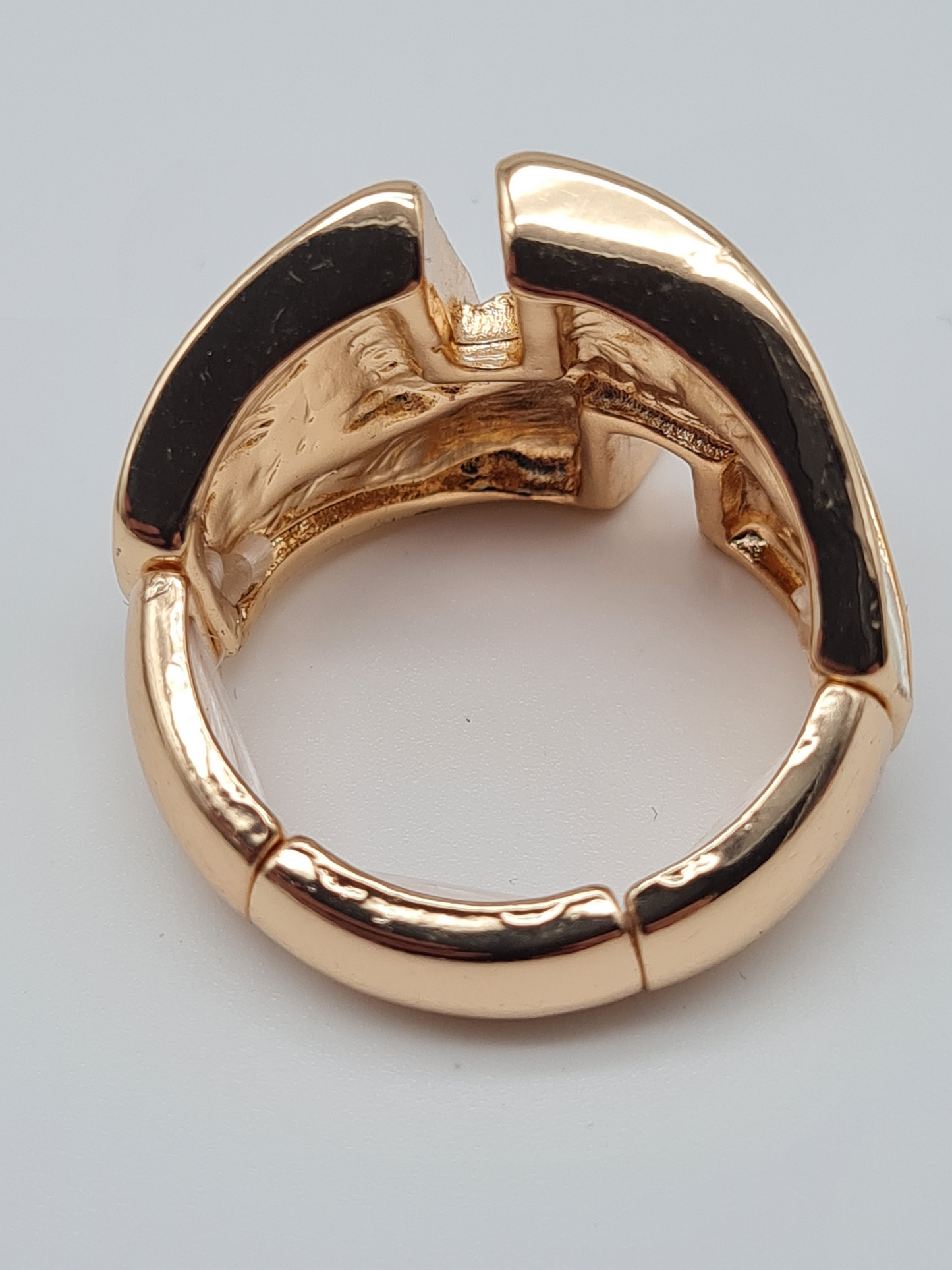 Amorino Ring, Elastischer Ring mit Emailliertem Volant, Braun to Beige
