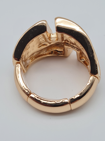 Amorino Ring, Elastischer Ring mit Emailliertem Volant, Braun to Beige