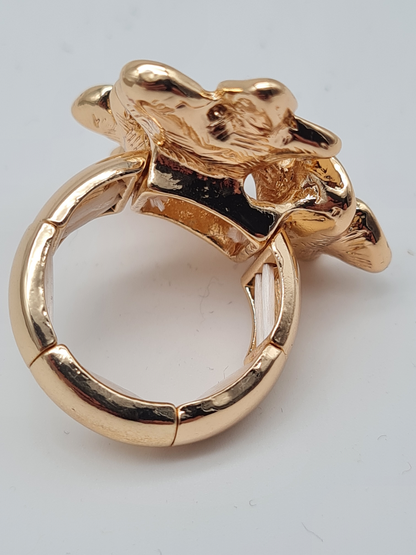 Amorino Ring, Elastischer Ring mit Emailliertem Volant, Bronze Flowers