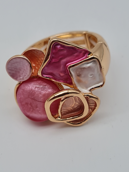 Amorino Ring, Elastischer Ring mit Emailliertem Volant, Abstrakt in verschiedene Farben