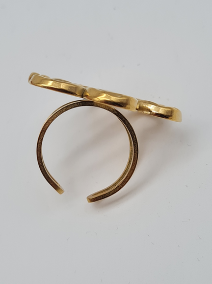 Cosmos Ring, Goldfarbe Blumenmuster