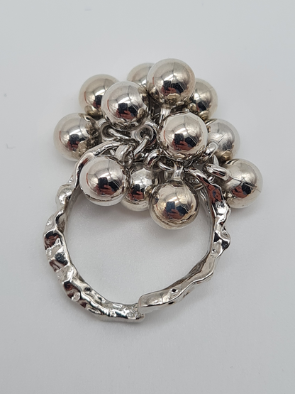 Cosmos Ring, Silberfarben verstellbar mit Perlenstrauss
