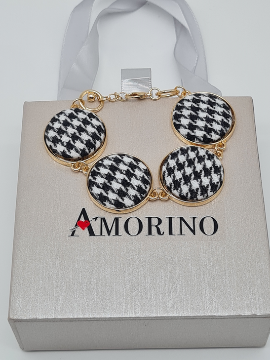 Amorino Armband, elegantes Pied de Poule, in 4 Elemente