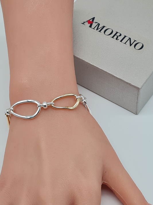 Amorino Armband, Silber und Goldfarben, Elegant, filigran