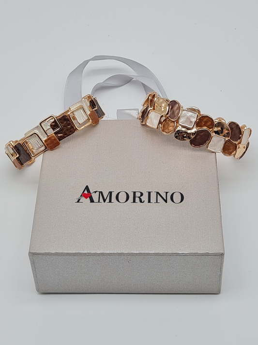 Amorino Armband, elastisch Gold-und Kupfertöne in Oval oder Eckige Form