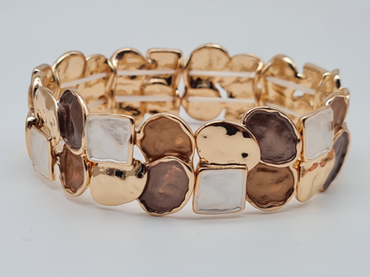 Amorino Armband, elastisch Gold-und Kupfertöne in Oval oder Eckige Form