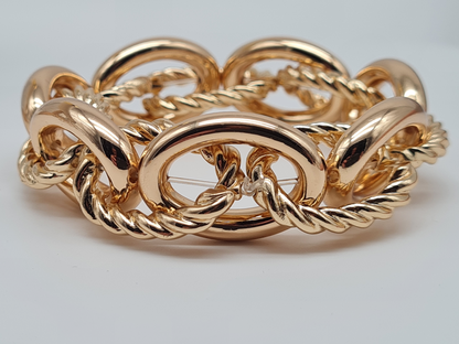 Amorino Armband, elastisch mit Goldfarbene glatte und gedrehte Elementen