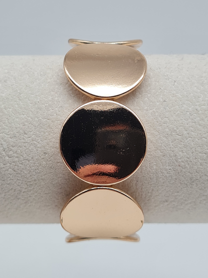 Amorino Armband, elastisch mit Goldfarbene glänzenden Kreis Elementen