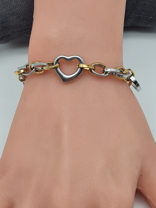 Cosmos Armband in Gold- und Silberfarben mit Herz-Elementen