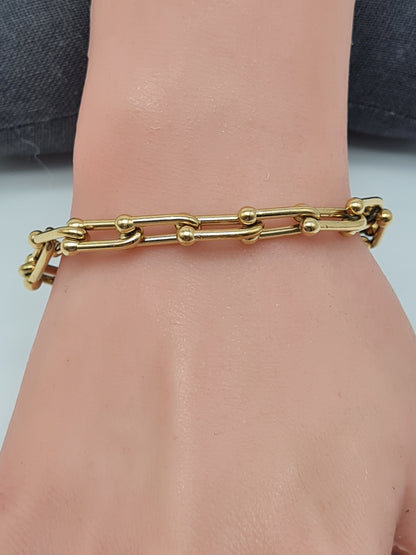Cosmos Armband auffällige Gliederkette in Goldfarben, Elegant, Stilvoll