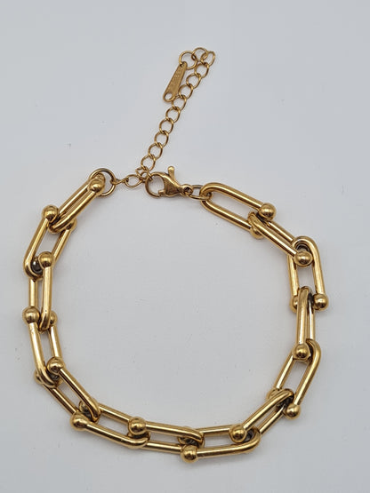 Cosmos Armband auffällige Gliederkette in Goldfarben, Elegant, Stilvoll