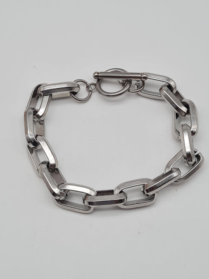 Cosmos Armband, grobe Silberfarbene kette mit Knebelverschluss