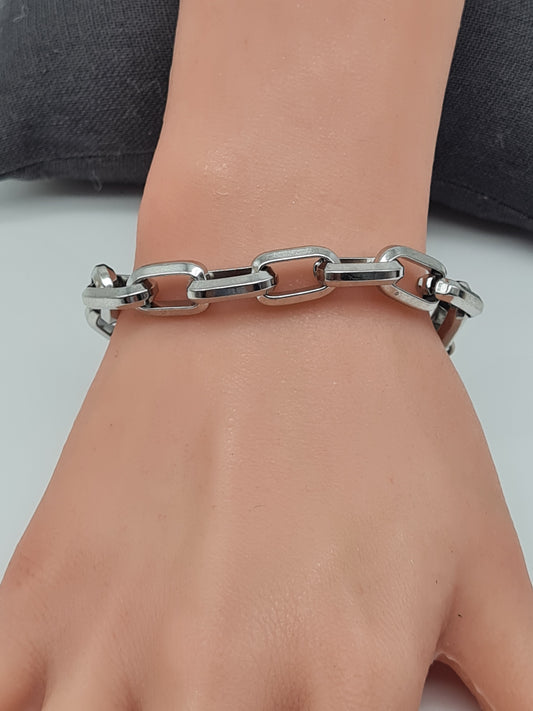Cosmos Armband, grobe Silberfarbene kette mit Knebelverschluss