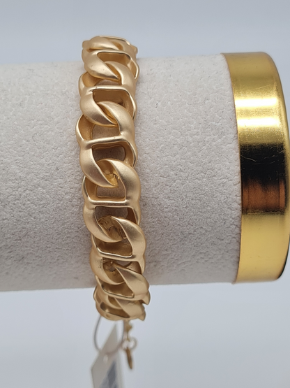 Biba Gliederarmband in Matt Goldfarben mit gedrehte Glieder Statement