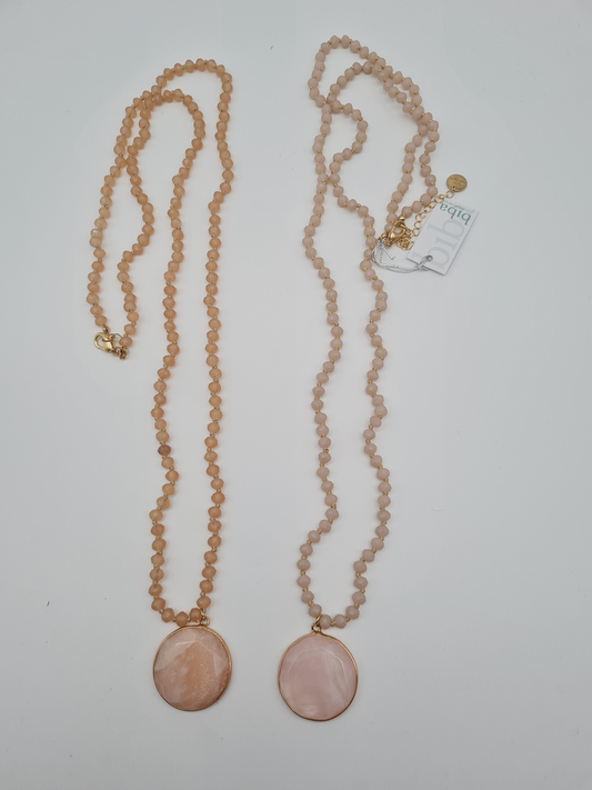 Biba Langkette in rosa oder altrosa mit Naturstein