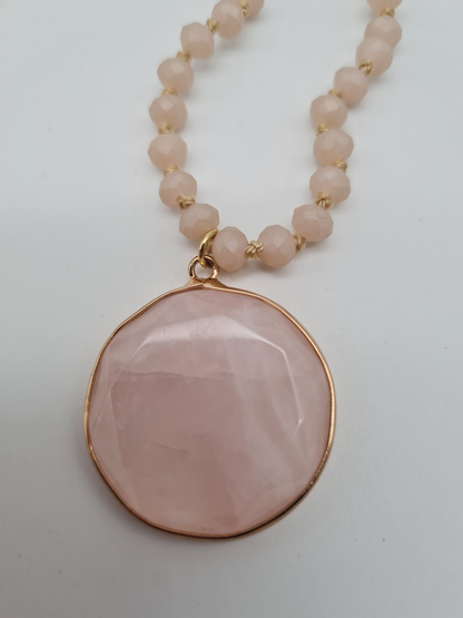 Biba Langkette in rosa oder altrosa mit Naturstein