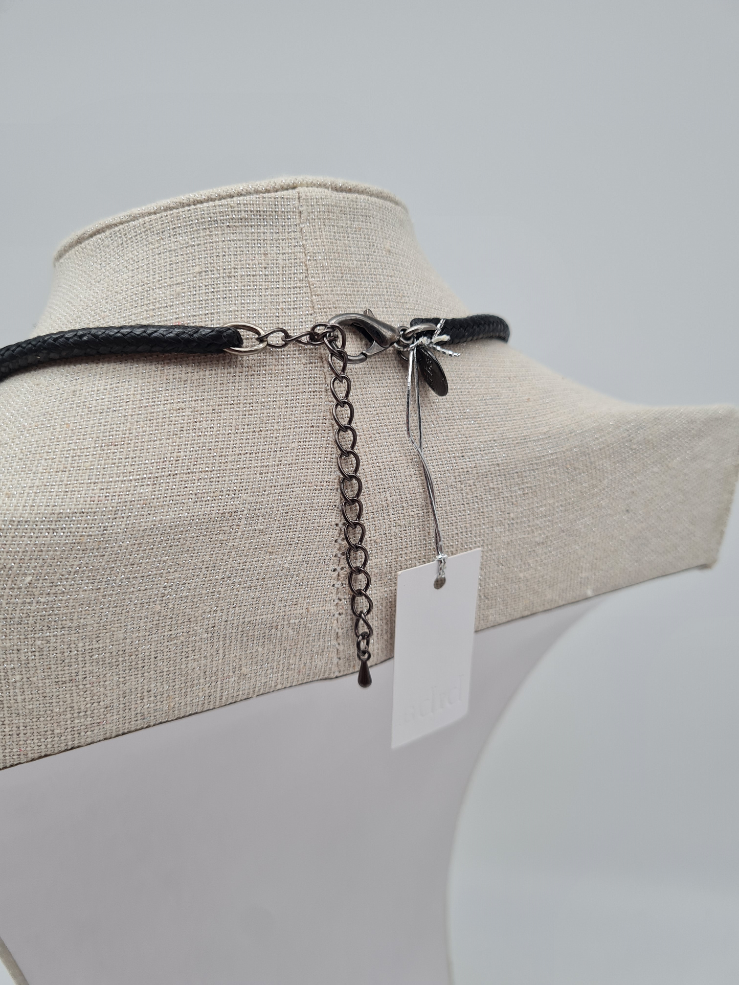 Biba Kurzhalskette Doppelkette mit Resin Steine mit Naturmuster