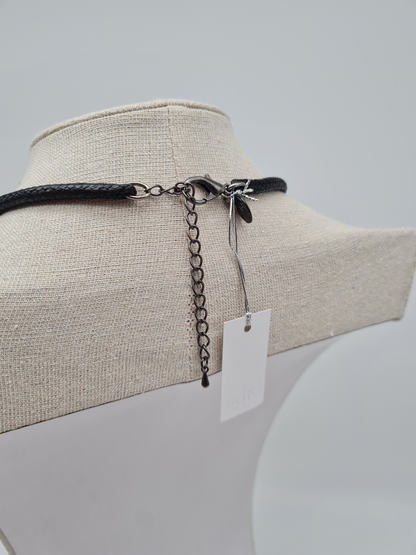 Biba Kurzhalskette Doppelkette mit Resin Steine mit Naturmuster