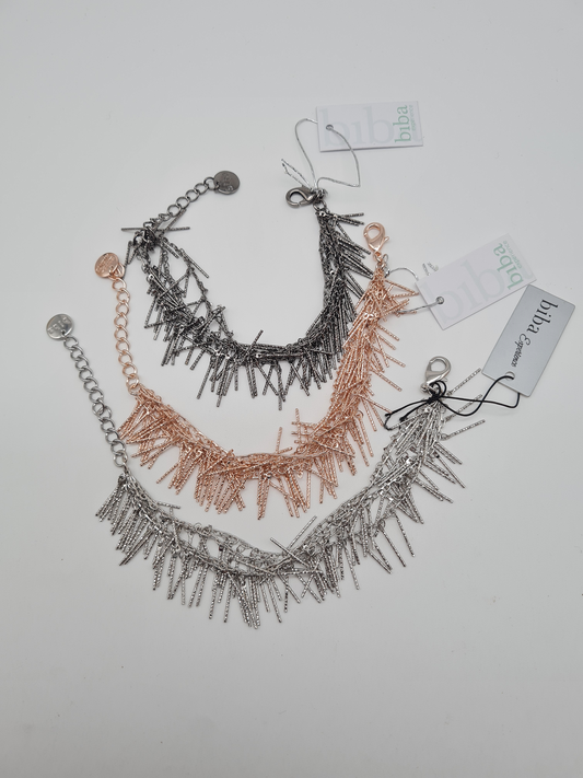 Biba Armband "Spikes" wie ein Charleston Kleid am Arm, in Roségold, Gun Metal oder Silberfarben (Kopie)