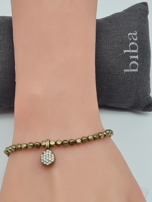 Biba Armband Kupergold mit Strass-Anhänger Tropfenform