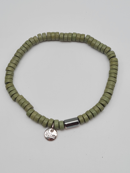 Biba Armband elastisch mit kleine Holzperlen in verschiedene Farben