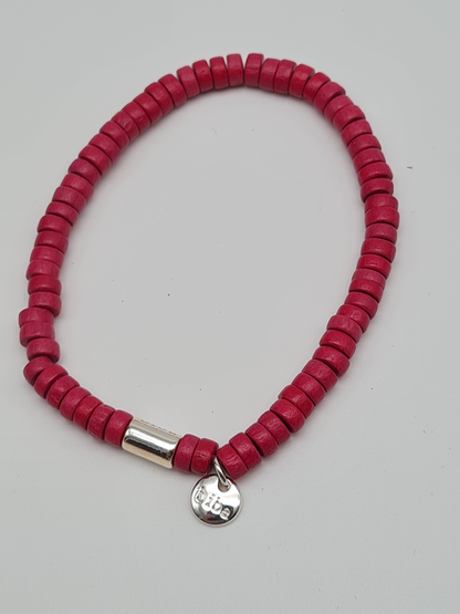 Biba Armband elastisch mit kleine Holzperlen in verschiedene Farben