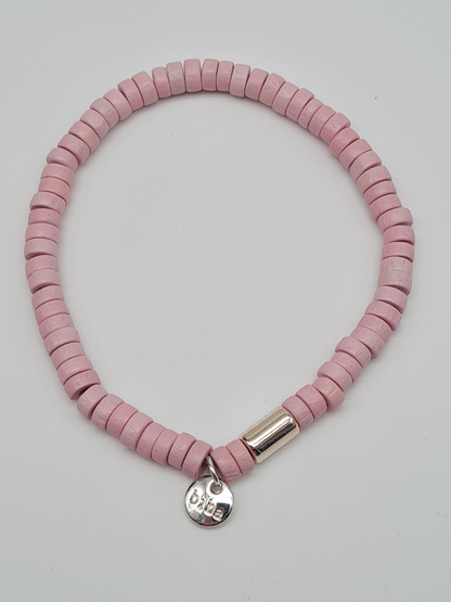 Biba Armband elastisch mit kleine Holzperlen in verschiedene Farben