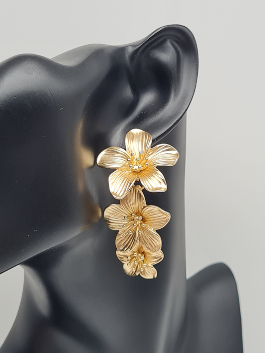 Biba Ohrringe, Ohrhänger golden Flowers
