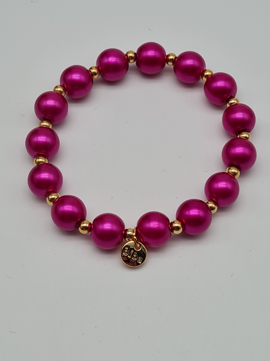 Biba Armband "Pink and Gold" Treasures, Space Beads, elastisch