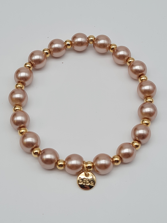Biba Armband elastisch Pastelrosa-farbene Perlen, kombinierbar