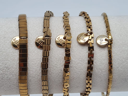 Biba Armband elastisch Bronze-Gold in verschiedene Farben, Kombinierbar