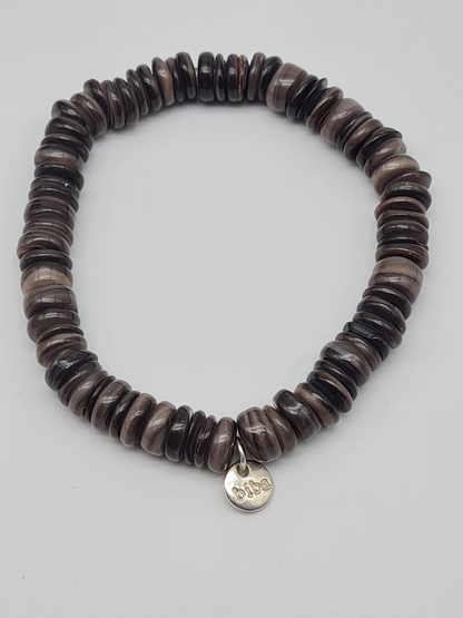 Biba Armband elastisch Braun, Graue Naturtöne, Unisex