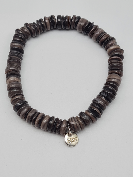 Biba Armband elastisch Braun, Graue Naturtöne, Unisex