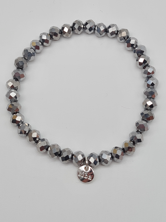 Biba Armband elastisch Crystal Perlen in Silberfarben