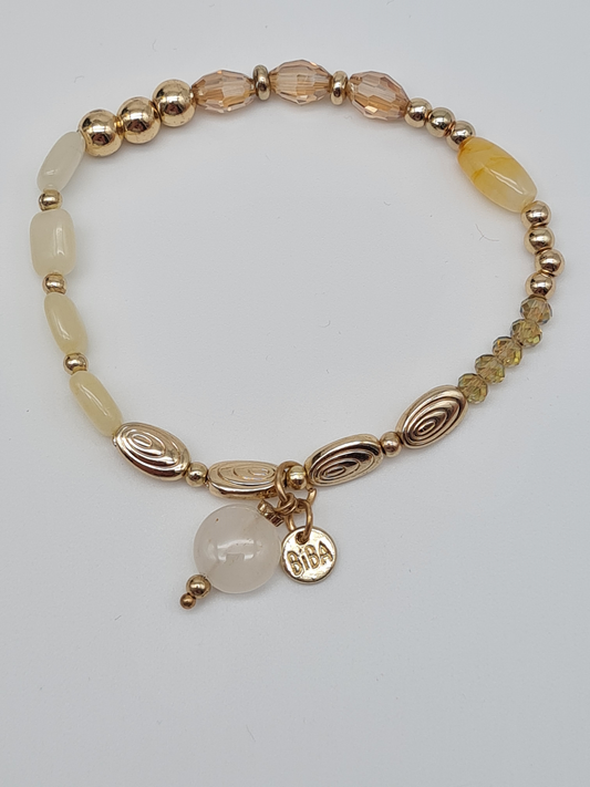 Biba Armband elastisch Gold- und Goldfarbene Crystal Steinen