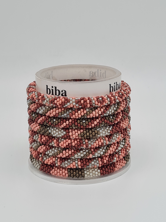 Biba Armband Roll-Armbänder in Altrosa, Taupe Töne, verschiedene Muster