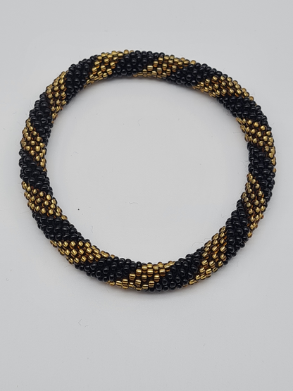 Biba Armband Roll-Armbänder Blau, Rosa, oder Edles Schwarz-Weiß mit verschiede Muster