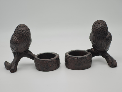 Teelichthalter mit Eulchen als Set