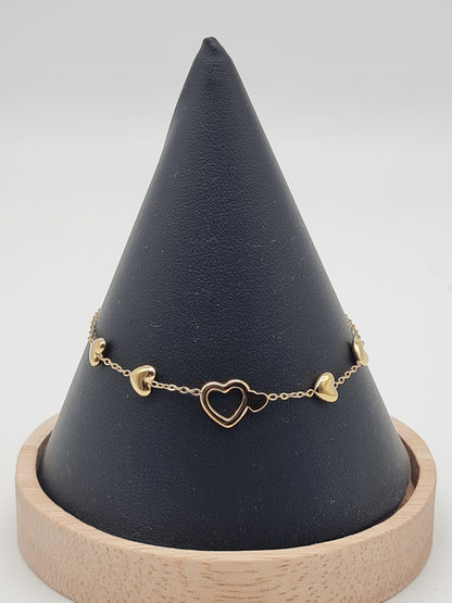 Yehwang Armband „All you need is love“ Filigran, mit Herzchen