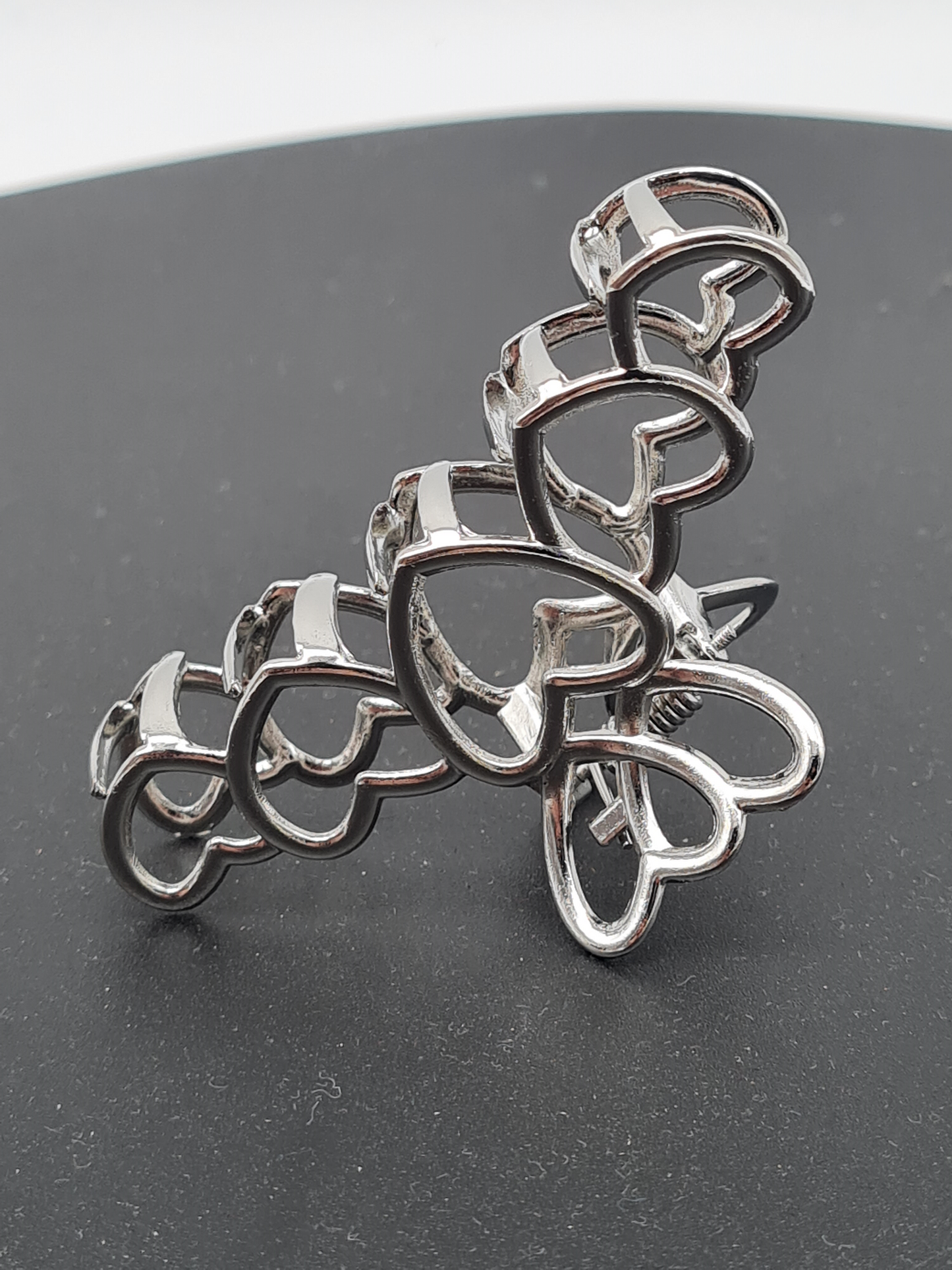 Yehwang Haarklammer Love All Over - Silberfarben mit Herzchen