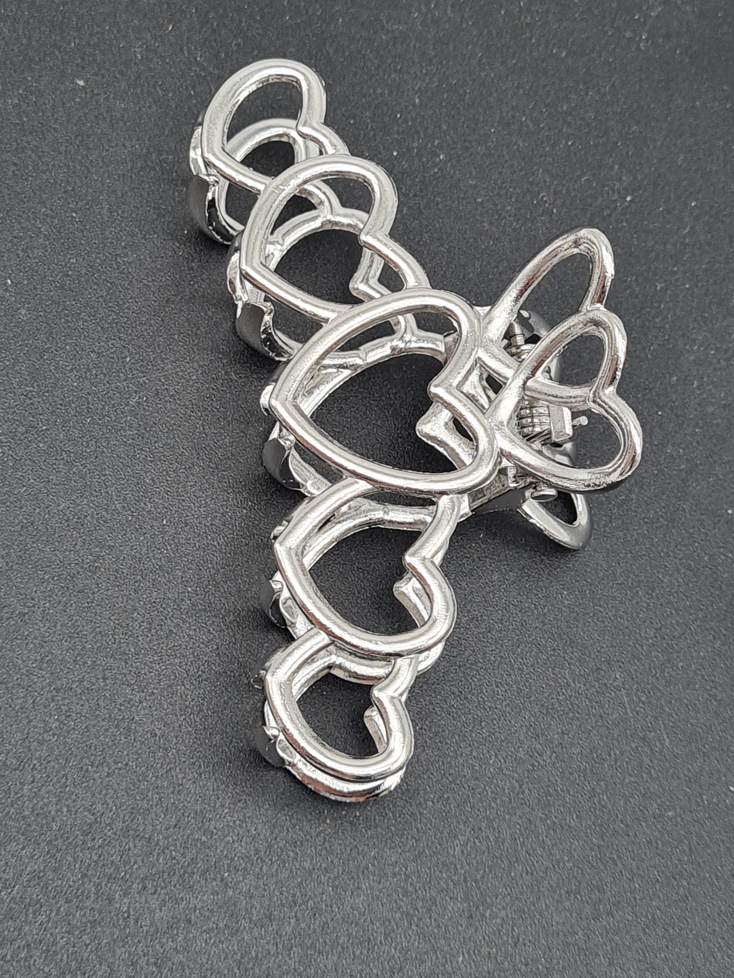 Yehwang Haarklammer Love All Over - Silberfarben mit Herzchen