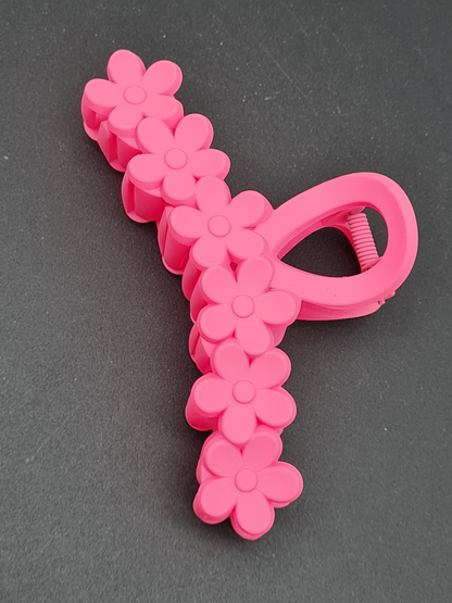 Yehwang Haarklammer Blumen in einer Reihe – Fuchsia
