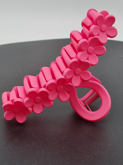 Yehwang Haarklammer Blumen in einer Reihe – Fuchsia
